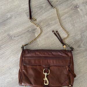 Rebecca Minkoff Chocolate Brown Leather Morning After Clutch / Shoulder Bag